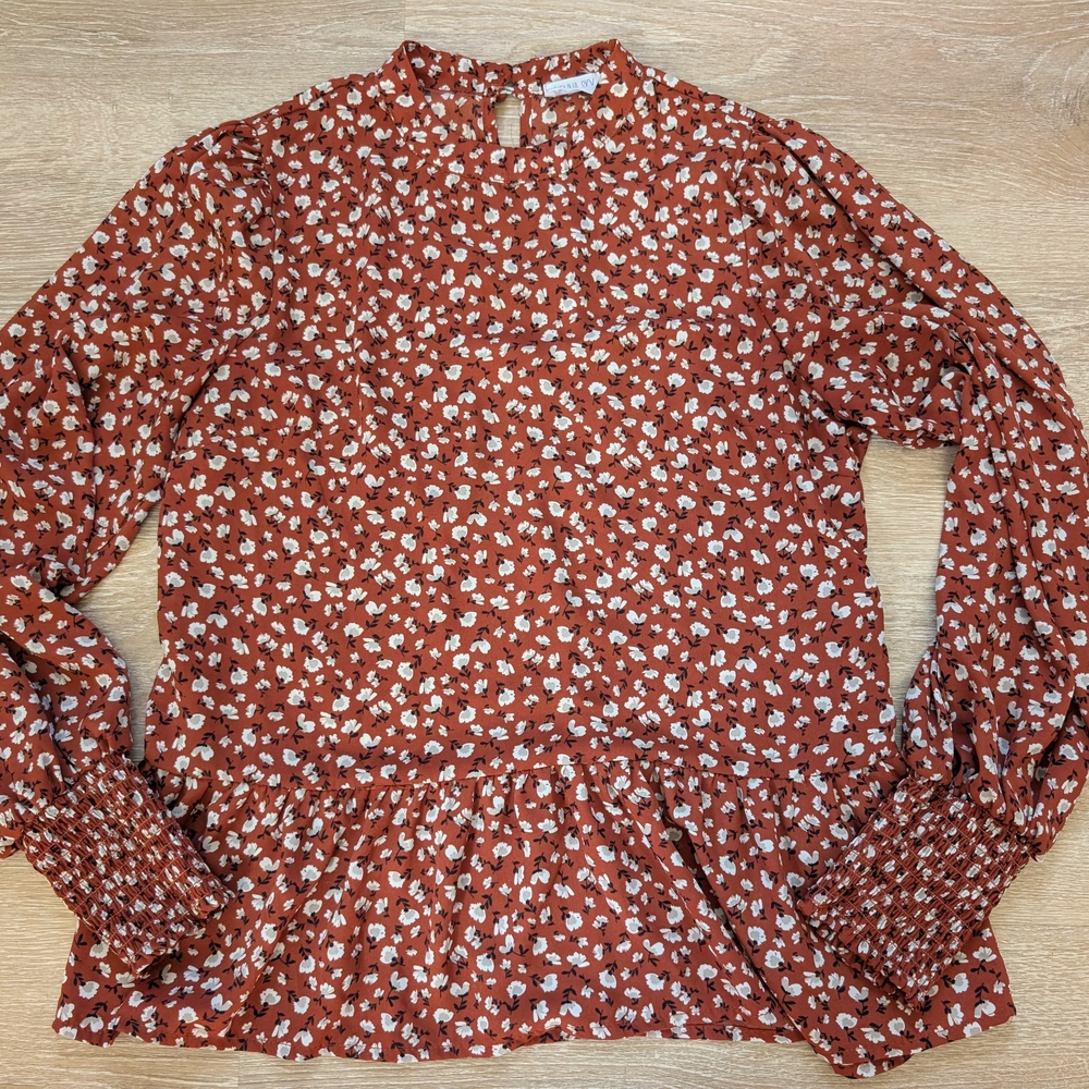 Sienna Sky Rust Floral Blouse